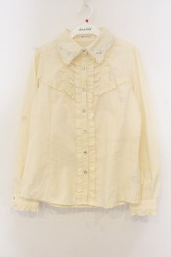 画像1: axes femme / シャンデリアジャガードブラウス  アイボリー O-26-01-13-042-AX-BL-IG-OS