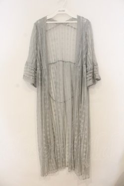 画像1: axes femme / ストライプレースガウン  サックス O-26-01-13-043-AX-OP-IG-OS