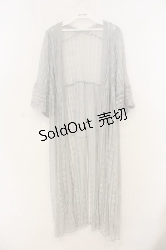 画像1: axes femme / ストライプレースガウン  サックス O-26-01-13-043-AX-OP-IG-ZT537 (1)