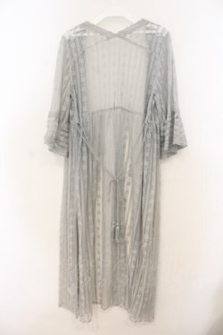 画像2: axes femme / ストライプレースガウン  サックス O-26-01-13-043-AX-OP-IG-OS