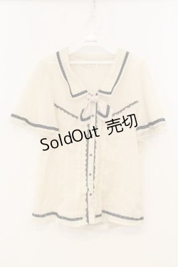 画像1: axes femme / タイ付きバイカラーレースブラウス  アイボリー O-26-01-13-044-AX-TO-IG-OS