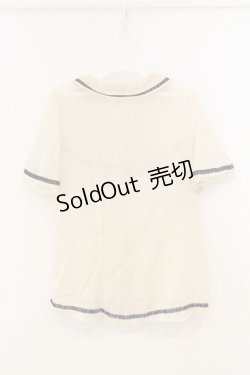 画像2: axes femme / タイ付きバイカラーレースブラウス  アイボリー O-26-01-13-044-AX-TO-IG-OS