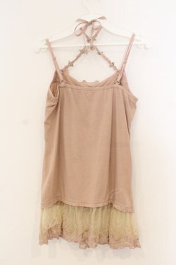 画像2: axes femme / バラ×ビーズストラップキャミ  ピンクベージュ O-26-01-13-048-AX-TO-IG-OS