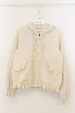 画像1: axes femme / レース配色パーカー  生成り O-26-01-13-052-AX-TO-IG-OS