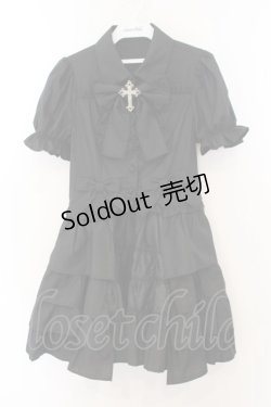 画像1: Jamieエーエヌケー / クロスモチーフお姫様ブラウス  クロ O-26-01-13-057-0-BL-IG-OS