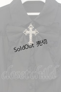 画像2: Jamieエーエヌケー / クロスモチーフお姫様ブラウス  クロ O-26-01-13-057-0-BL-IG-OS