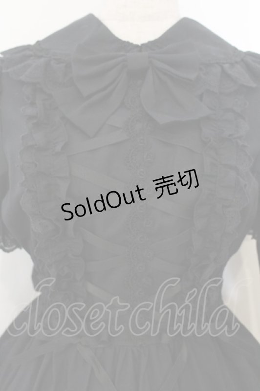 画像2: Cornet / ハートレース付け袖ワンピース  クロ O-26-01-13-006-LO-OP-IG-OS (2)