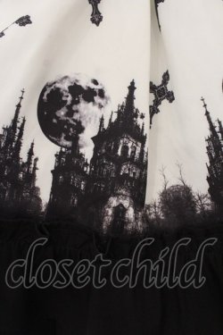 画像2: Jamieエーエヌケー / ゴシックキャッスルプリントスカート  シロ×クロ O-26-01-13-062-0-SK-IG-OS