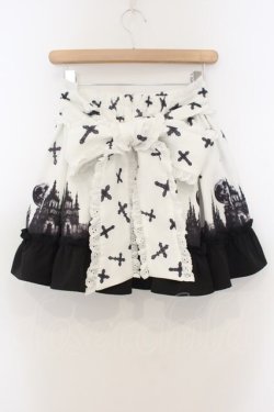 画像3: Jamieエーエヌケー / ゴシックキャッスルプリントスカート  シロ×クロ O-26-01-13-062-0-SK-IG-OS
