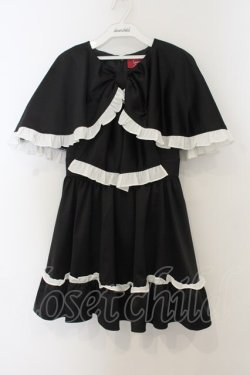 画像1: Jamieエーエヌケー / リボン風ケープワンピース  クロ×シロ O-26-01-13-070-0-OP-IG-OS