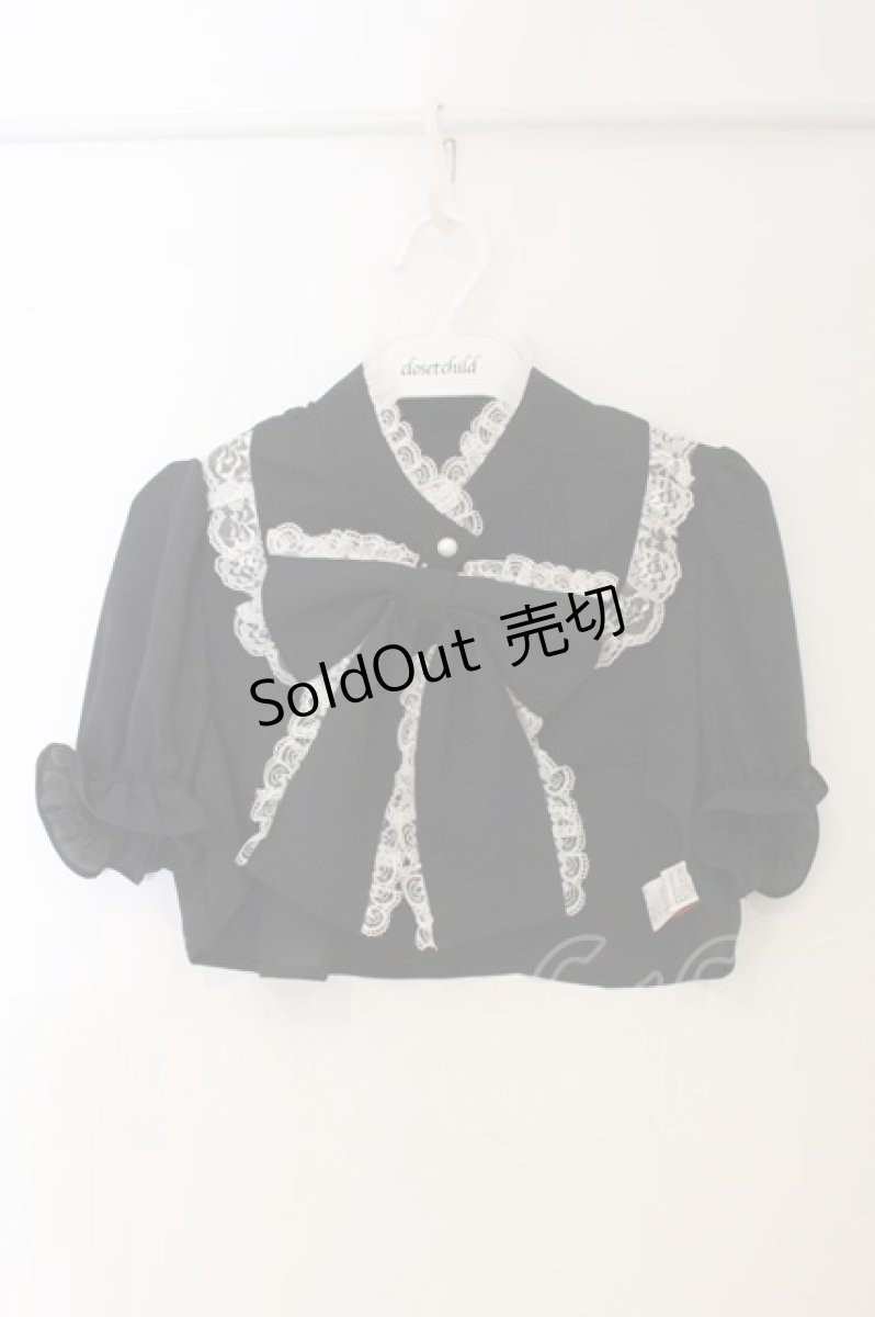 画像1: Jamieエーエヌケー / Bigリボンショートブラウス  クロ×シロ O-26-01-13-076-0-BL-IG-ZT538 (1)