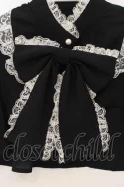 画像2: Jamieエーエヌケー / Bigリボンショートブラウス  クロ×シロ O-26-01-13-076-0-BL-IG-OS