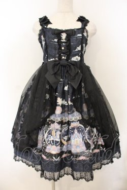 画像1: August Maiden / カルーセルジャンパースカート柄 M クロ×ネイビー O-26-01-13-010-0-OP-IG-OS