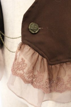 画像2: axes femme / シフォンチュールフリルホルターベスト  ブラウン O-26-01-13-002-AX-TO-IG-OS