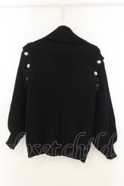 画像2: An MILLE / ショルダービジューボタンニット  クロ O-26-01-13-019-EL-TO-OW-OS