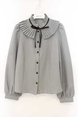 画像1: An MILLE / プリーツフリルブラウス  クロ O-26-01-13-023-EL-BL-OW-OS