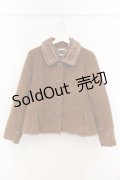 axes femme / フリルカラーショートコート M ブラウン O-26-01-13-024-AX-CO-IG-OS