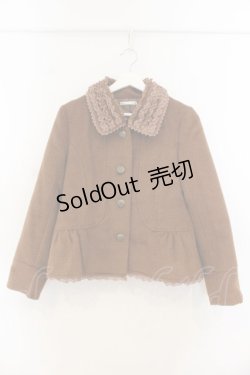 画像1: axes femme / フリルカラーショートコート M ブラウン O-26-01-13-024-AX-CO-IG-OS