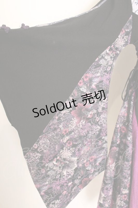 画像3: Qutie Frash / アシメ着物カーデ  パープル×ブラック O-26-01-14-035-QU-JA-IG-OS (3)