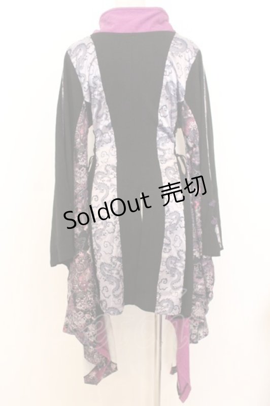 画像5: Qutie Frash / アシメ着物カーデ  パープル×ブラック O-26-01-14-035-QU-JA-IG-OS (5)