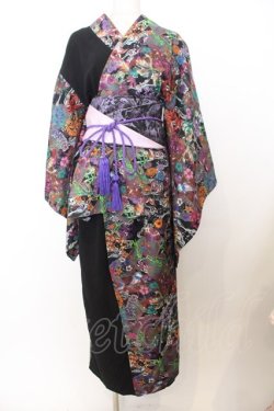 画像1: Qutie Frash / 2023浴衣3点SET  ブラック O-26-01-14-038-QU-OP-IG-OS