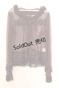 画像1: PINK HOUSE / ドットチュールローズレースブラウス  ブラウン O-26-01-14-041-LO-BL-IG-OS