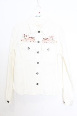 画像1: PINK HOUSE / デニム刺繍シャツブラウス  オフシロ O-26-01-14-044-LO-BL-IG-OS