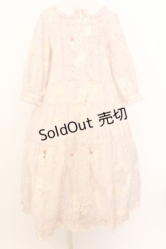 画像1: PINK HOUSE / バラ園うさぎミディワンピース  ピンク O-26-01-14-004-LO-OP-IG-OS (1)