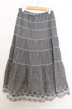 画像1: PINK HOUSE / 裾刺繍スカート  グレー O-26-01-14-046-LO-SK-IG-OS