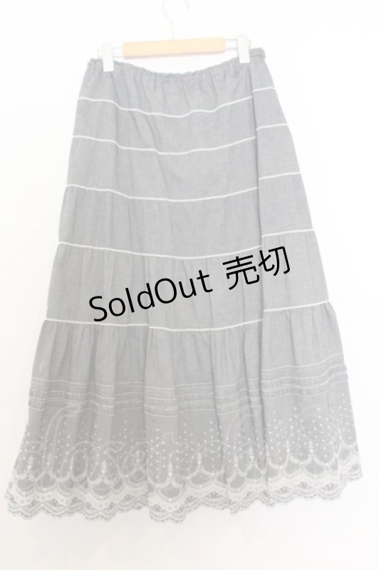 画像3: PINK HOUSE / 裾刺繍スカート  グレー O-26-01-14-046-LO-SK-IG-ZI (3)