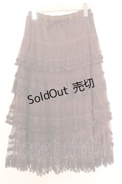 画像1: PINK HOUSE / ローズレースドットチュールスカート  ブラウン O-26-01-14-050-LO-SK-IG-OS