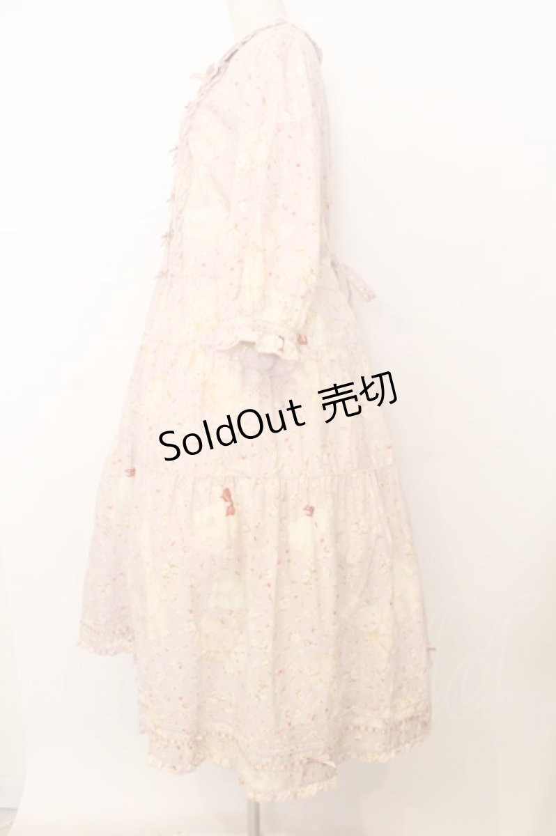 画像3: PINK HOUSE / バラ園うさぎミディワンピース  ピンク O-26-01-14-004-LO-OP-IG-OS (3)
