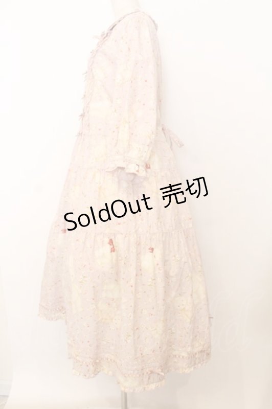 画像3: PINK HOUSE / バラ園うさぎミディワンピース  ピンク O-26-01-14-004-LO-OP-IG-OS (3)