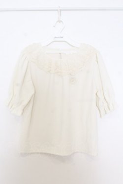 画像1: m petit by misako / デシンエリレースプルオーバー S オフシロ O-26-01-14-006-LO-TO-IG-OS