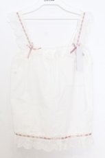 画像1: Kurumi Collaboration / CLK*メンキャミ フェアリーズブーケまどろみコットンキャミソール 150 オフシロ×ピンク O-26-01-14-008-0-TO-IG-ZT059 (1)