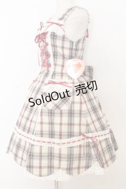 画像3: BABY,THE STARS SHINE BRIGHT / 裾スカラップタータンチェックジャンパースカート＆リボンコームセット  生成り×えんじ O-26-01-14-001-BA-OP-IG-OS
