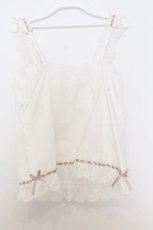 画像3: Kurumi Collaboration / CLK*メンキャミ フェアリーズブーケまどろみコットンキャミソール 150 オフシロ×ピンク O-26-01-14-008-0-TO-IG-ZT059 (3)