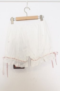 画像2: Kurumi Collaboration / CLK*メンドロワーズ フェアリーズブーケまどろみコットンドロワーズ S 3部丈 オフシロ×ピンク O-26-01-14-009-0-PA-IG-OS