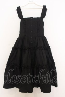 画像1: Alice Mashiro / TT*MAAフリルジャンパースカート S クロ O-26-01-14-011-0-OP-IG-OS