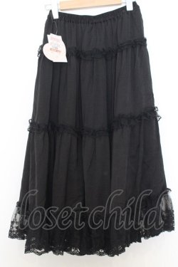 画像2: m petit by misako / サテンキリカエペチスカート  クロ O-26-01-14-015-LO-SK-IG-OS