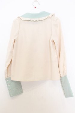 画像3: CHIP CLIP / 五月アイ/Cheese Bear/AIピンタックブラウス S ミント×アイボリー O-26-01-14-017-0-BL-IG-OS