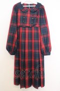 FLC / 皆方由衣コラボ MINA*タータンチェックワンピース S アカ×グリーン O-26-01-14-019-0-OP-IG-ZT0127G