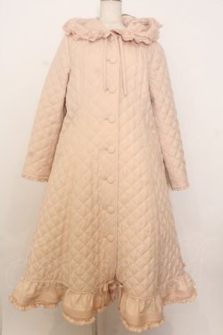 画像1: PINK HOUSE / フリルフード付きキルティングロングコート  ピンク O-26-01-14-002-LO-CO-IG-OS