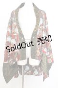 Qutie Frash / 和柄ポンチョ  レッド×ゴールド O-26-01-14-029-QU-JA-IG-OS