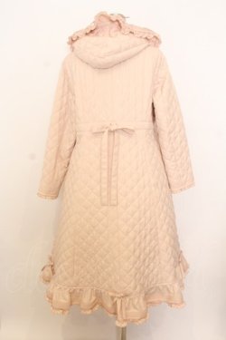 画像4: PINK HOUSE / フリルフード付きキルティングロングコート  ピンク O-26-01-14-002-LO-CO-IG-OS