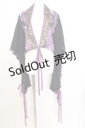 Qutie Frash / 着物ショートカーデ  ブラック×パープル O-26-01-14-032-QU-TO-IG-OS