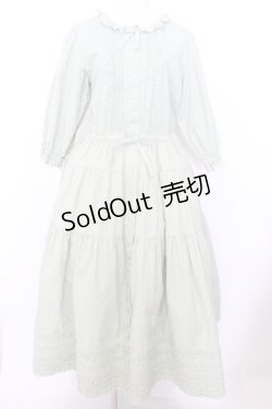 画像1: PINK HOUSE / ピンタックローンフリルワンピース  グリーン O-26-01-15-001-LO-OP-OW-OS