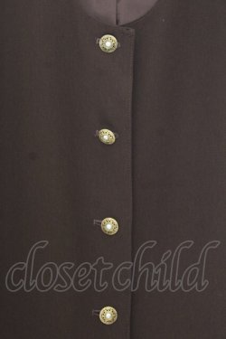 画像2: KANEKO ISAO / パールボタンリボンジャケット  ブラウン O-26-01-15-032-EL-JA-IG-OS