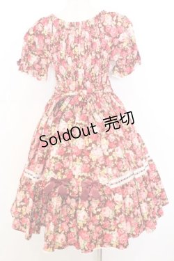 画像4: metamorphose / はしごレースリボン花柄半袖ワンピース 1 ボルドー系 O-26-01-15-003-ME-OP-OW-OS