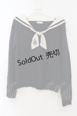 画像1: axes femme / セーラーニットプルオーバー M ネイビー O-26-01-15-044-AX-TO-YM-OS